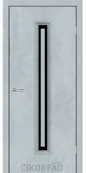 Межкомнатные двери CORNER GLASS-02, PVC Renolit Цемент Світлий black